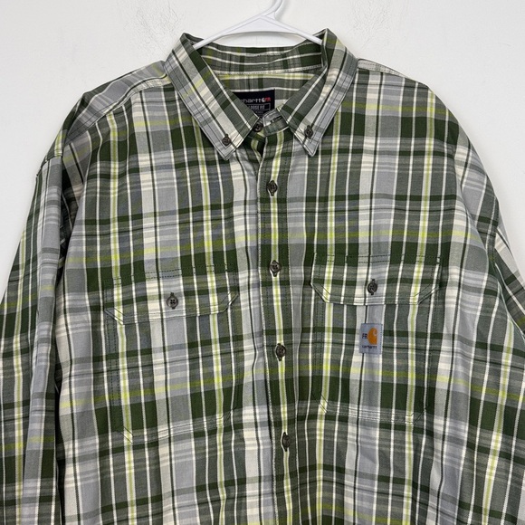 Carhartt Flame-Resistant Rugged Flex Loose Fit Long-Sleeve Plaid Shirt. Size 2X - Picture 3 of 13